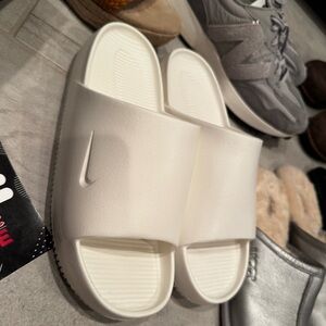 Nike White Slide Sandals